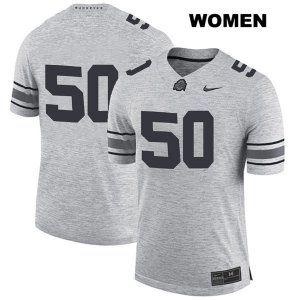 Women's NCAA Ohio State Buckeyes Nathan Brock #50 College Stitched No Name Authentic Nike Gray Football Jersey CX20N77VE